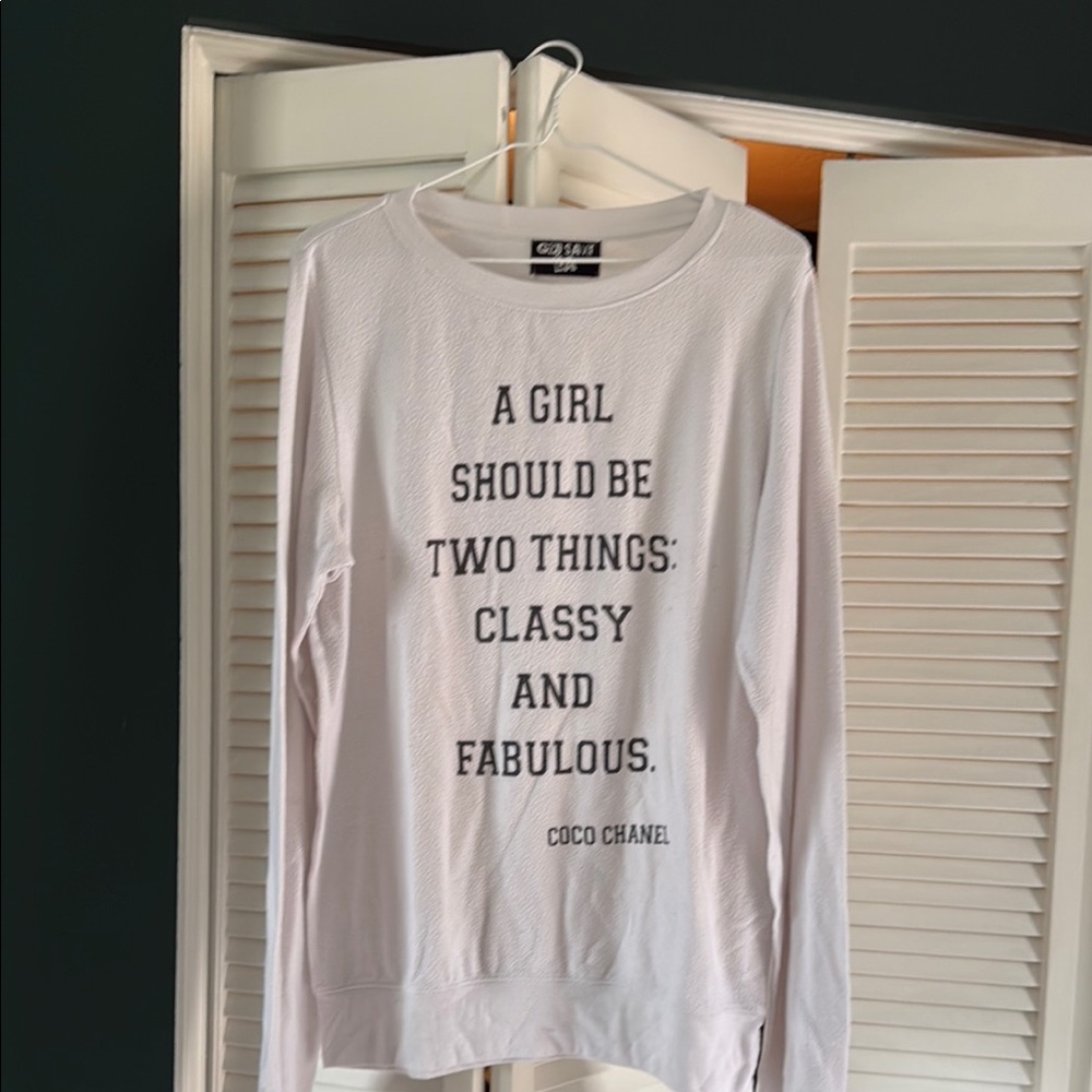 God Save LA - White Sweatshirt - Classy and Fabulous